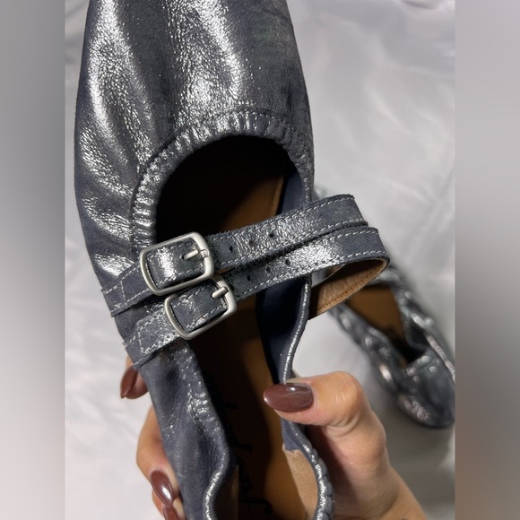 Free People Gemini Ballet Flats Mary Jane Metallic, size 8 - Picture 11 of 11